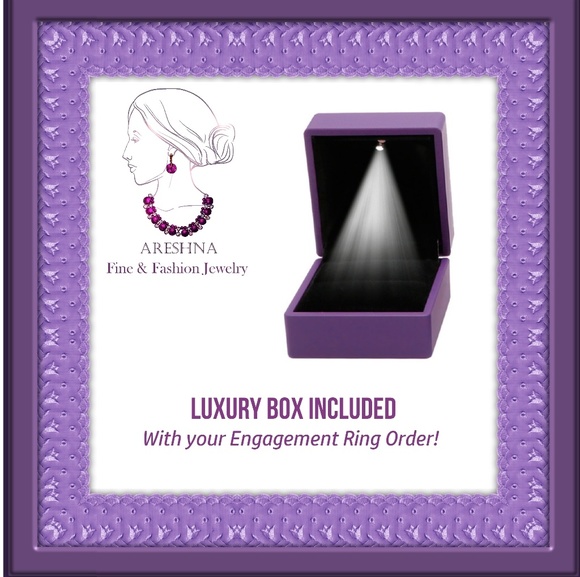 S925 3Pcs Square 1ct Round Diamond Engagement Ring - Picture 8 of 8